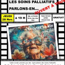 Projection-débat sur les soins palliatifs, jeudi 28 novembre 2024, bâtiment Le Piano, 26 av. des Lilas, 64000 Pau