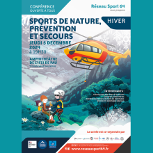 affiche conférence sports de nature prévention et secours en hiver 5 décembre 2024