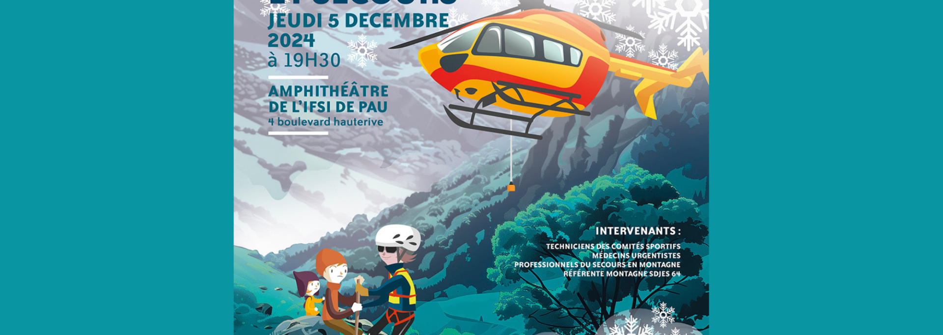 affiche conférence sports de nature prévention et secours en hiver 5 décembre 2024