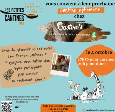 Les Petites Cantines chez Gaston's - Repas participatif de quartier 4 octobre 2024