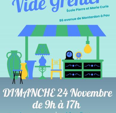 Vide grenier de l'école pierre et Marie Curie le 24 novembre 