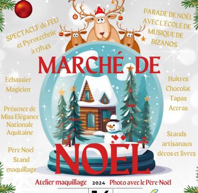 Marché de Noel avec spectacle de magie, de feu et de pyrotechnie