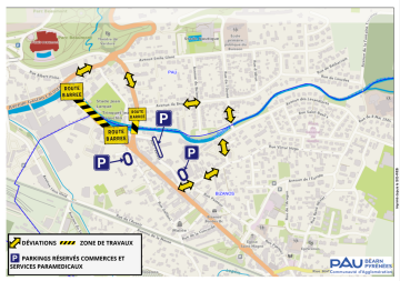 Travaux de rénovation du réseau d’assainissement rue Georges-Clemenceau à Bizanos du 2 au 5 juillet
