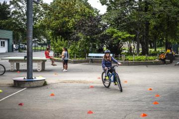 Entrainement au vélo à l'école des Lilas