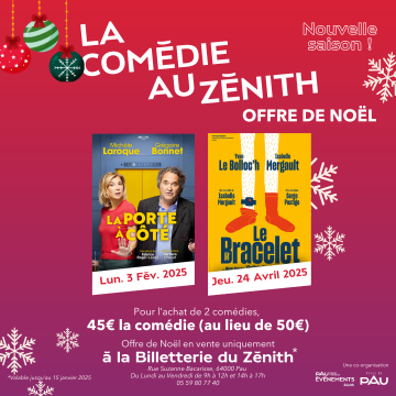 Une offre spécial Noël pour aller voir 2 pièces de théâtre au Zénith