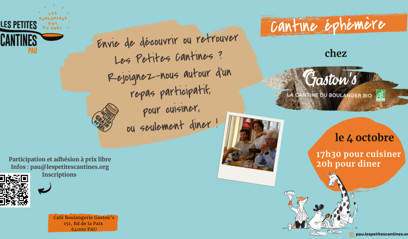 Les Petites Cantines chez Gaston's - Repas participatif de quartier 4 octobre 2024