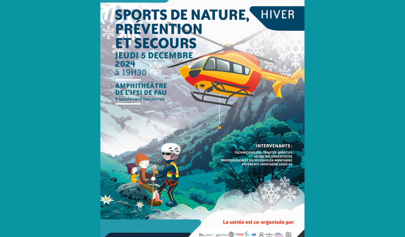 affiche conférence sports de nature prévention et secours en hiver 5 décembre 2024